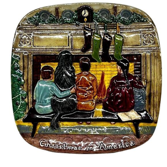 Royal Doulton Other - Royal Doulton Christmas in America Collectible Plate Wall Art Family Fireplace